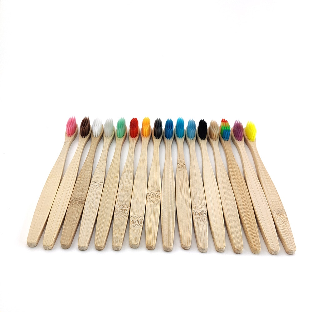 Eco-Friendly Bamboo Toothbrushes 12 pcs Set