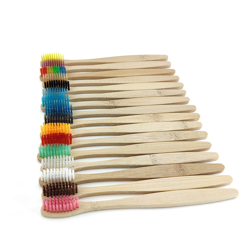 Eco-Friendly Bamboo Toothbrushes 12 pcs Set