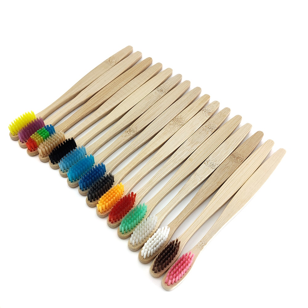 Eco-Friendly Bamboo Toothbrushes 12 pcs Set