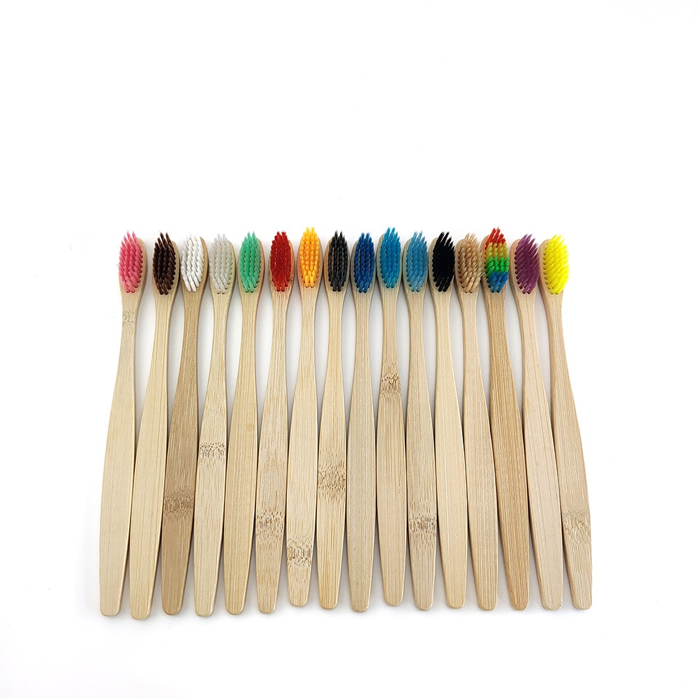 Eco-Friendly Bamboo Toothbrushes 12 pcs Set
