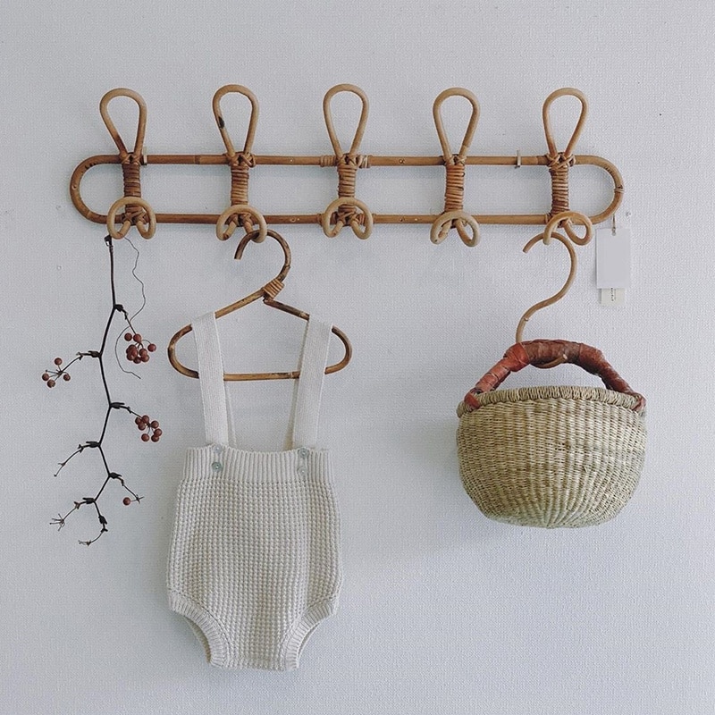 Wall Eco-Friendly Rattan Hooks