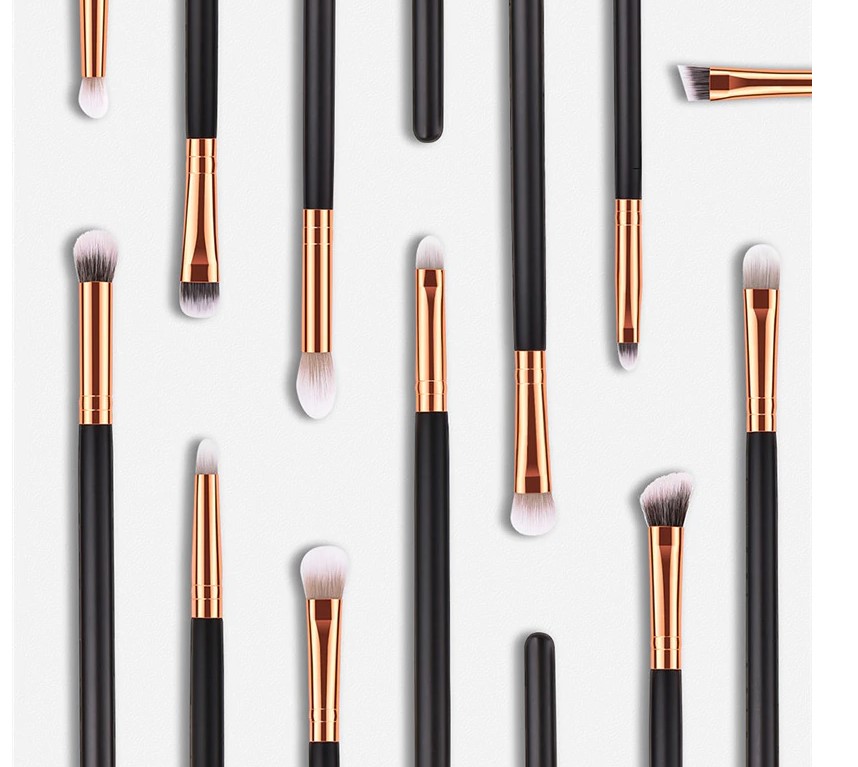 Wooden Handle Eye Makeup Brushes 12 Pcs Set