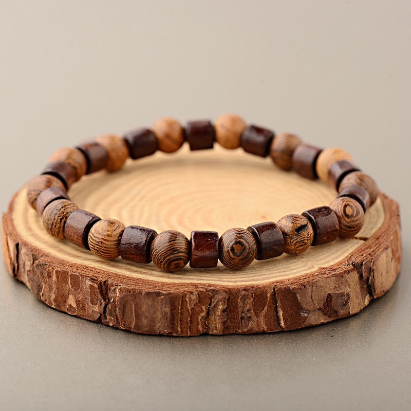 Men's Wooden Beads Bracelet