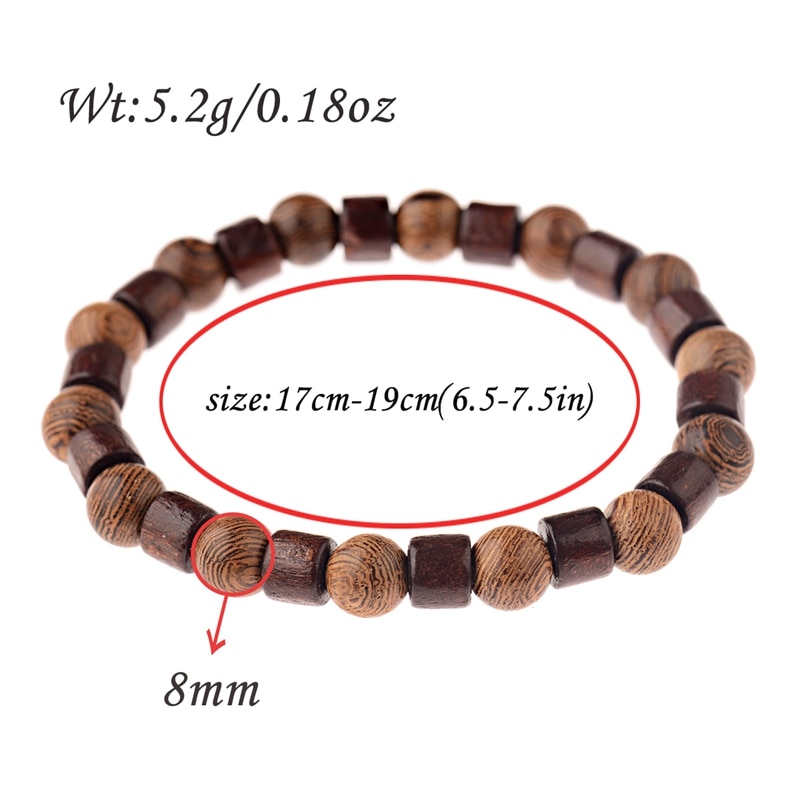 Men's Wooden Beads Bracelet