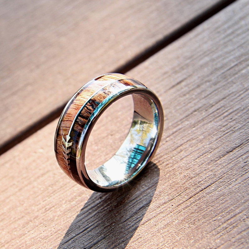Natural Wood Design Ring for Men