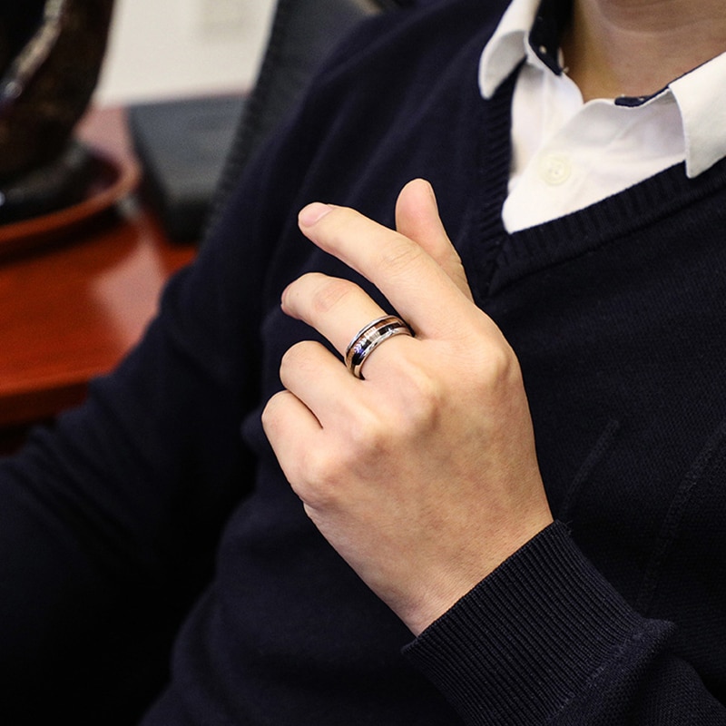 Natural Wood Design Ring for Men