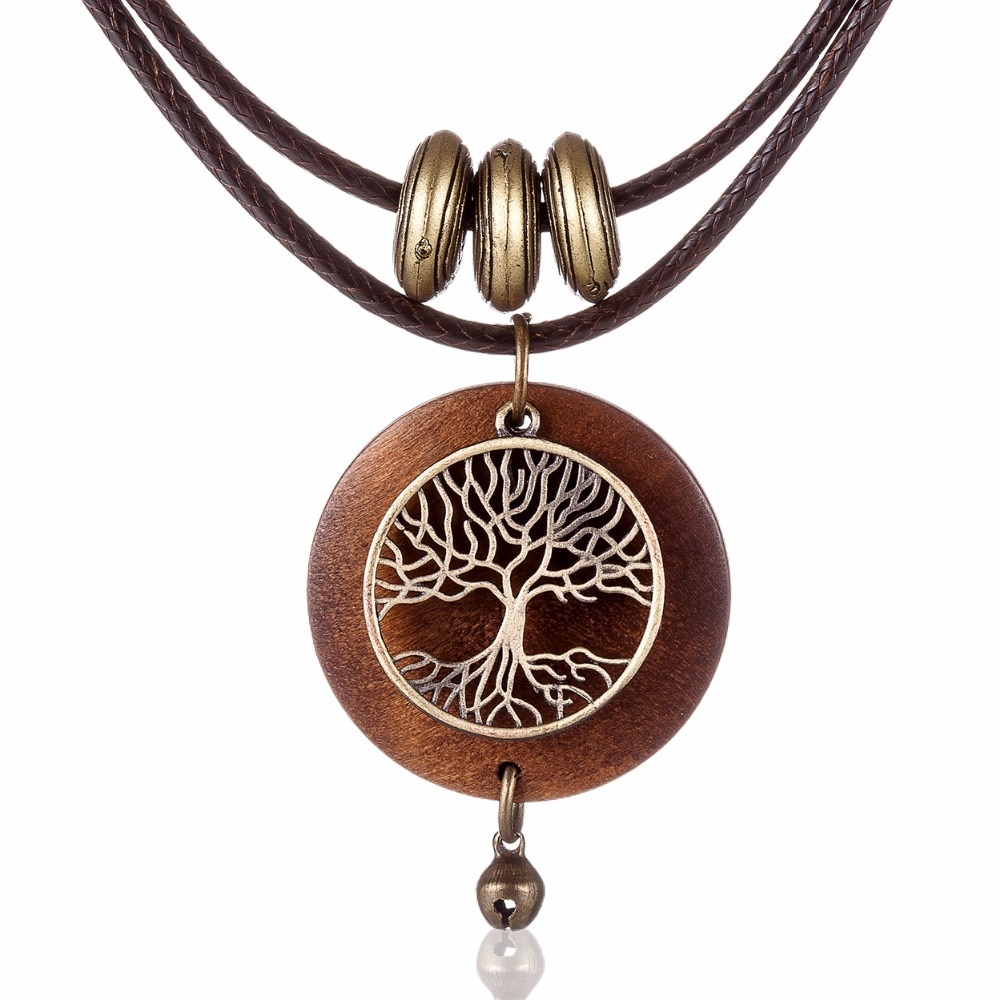 Wooden Pendant Necklace for Women