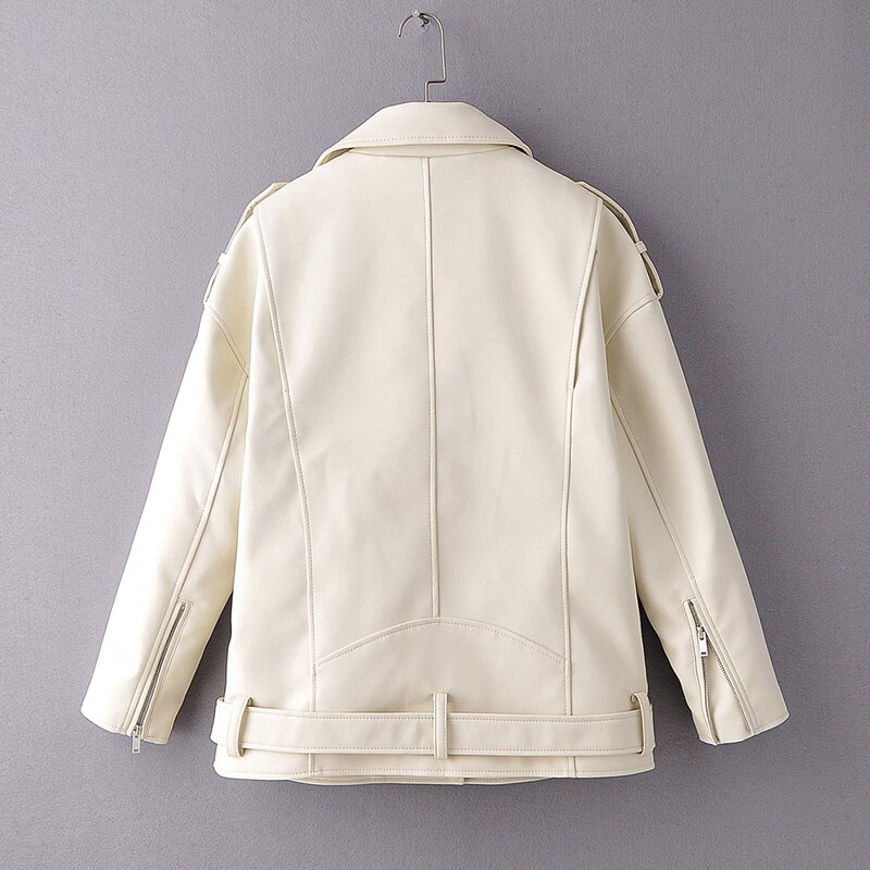 Women's Eco-Leather Oversized Biker Jacket