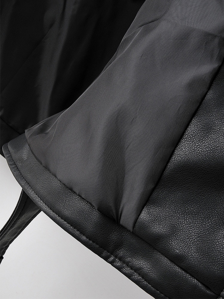 Women's Eco-Leather Oversized Biker Jacket