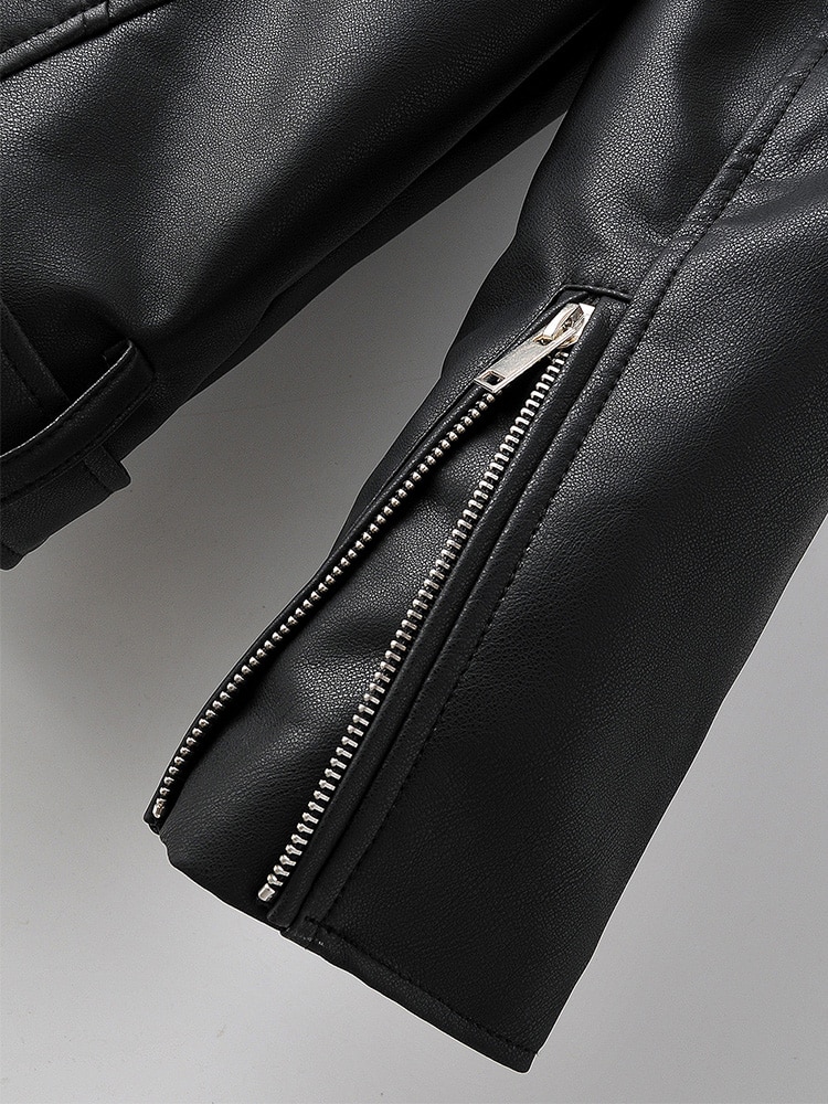 Women's Eco-Leather Oversized Biker Jacket