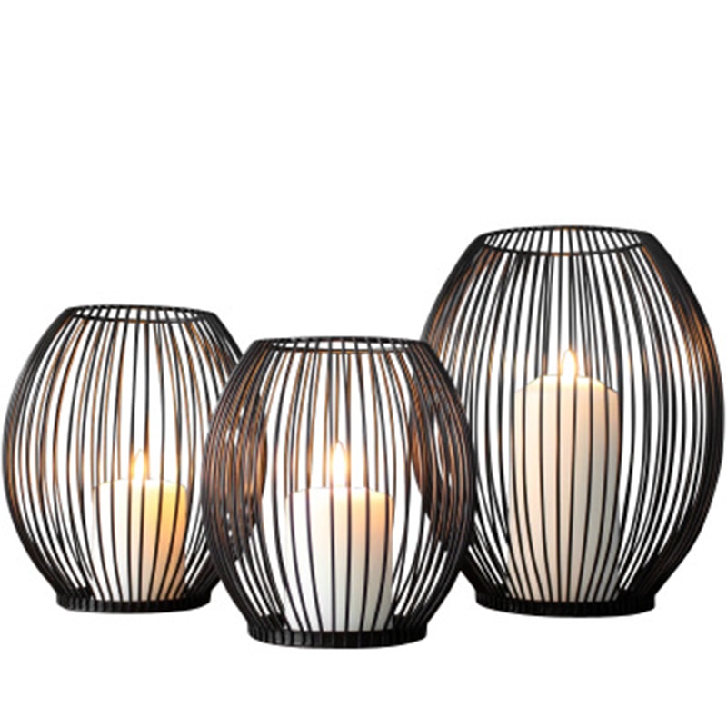 Black Coffee Table Iron Candle Holder